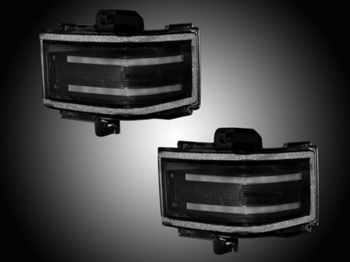 RECON LED Side Mirror Lenses Smoked Lens / White Running Lights