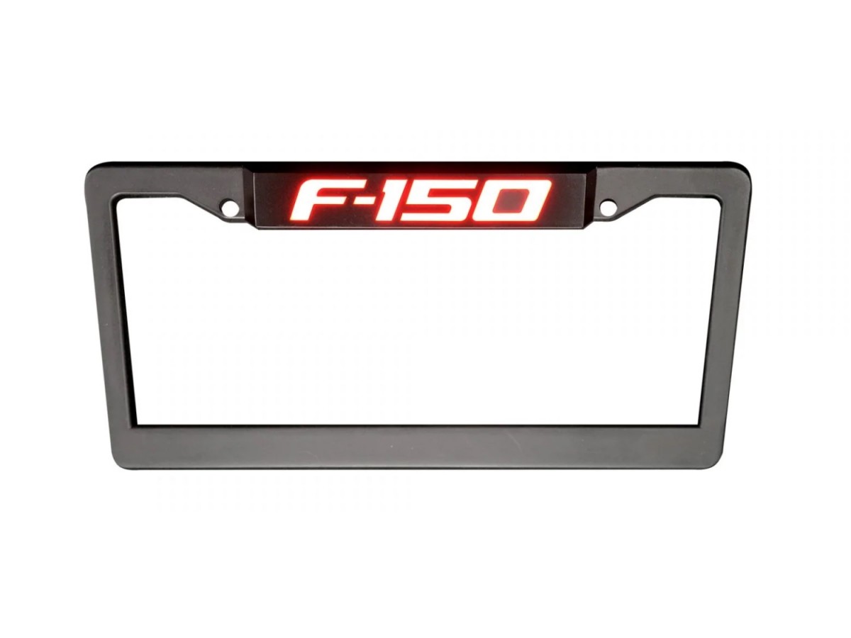 Recon LED License Plate Frame Red Lighting F150 Black Billet Aluminum