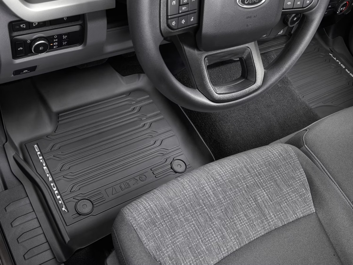 Genuine Ford Black 2Piece Tray Style Front Floor Liners For Carpet