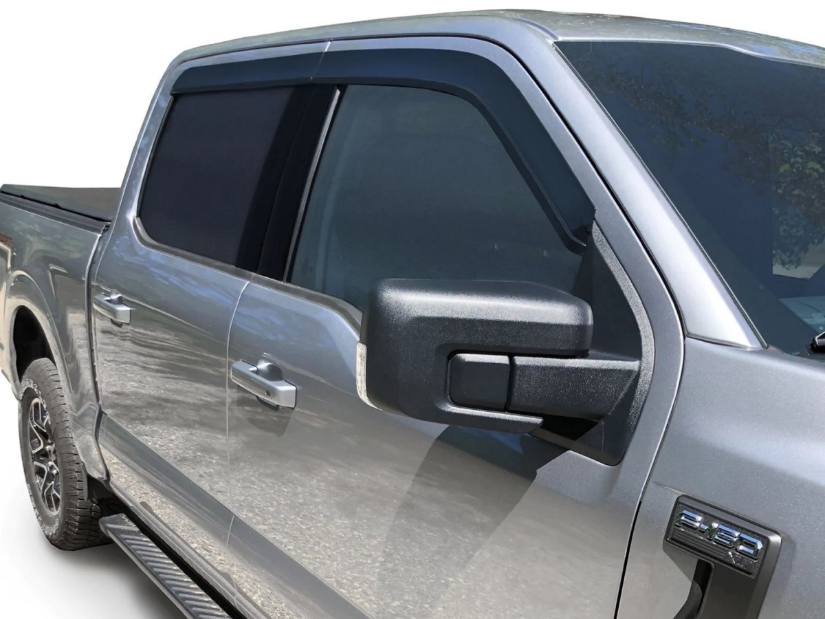Genuine Ford Window Air Deflectors For SuperCrew Smoke Color Four Piece