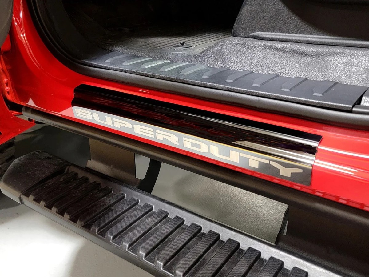 Genuine Ford Black Platinum Stainless Steel Door Sill Plates By Putco Two Piece Kit For Regular